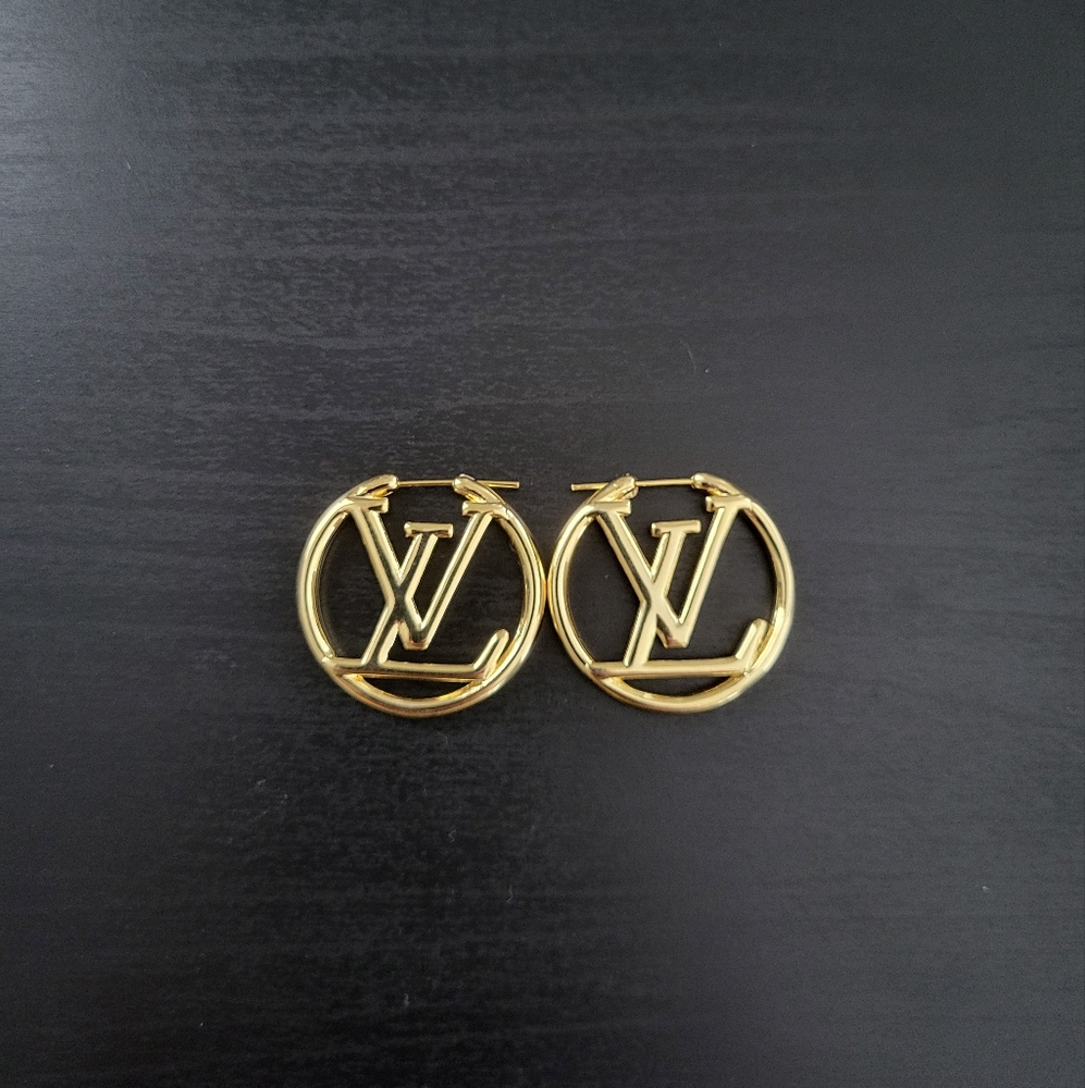 Gold LV Hoop Earrings